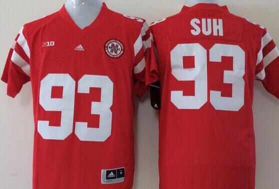 Men Nebraska Huskers 93 Suh Red NCAA jerseys